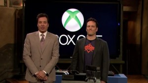 Pictured: Phil Spencer representing the Xbox One on Late Night with Jimmy Fallon